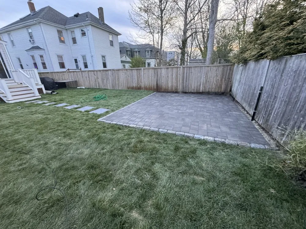 Local landscape installation in Newport, RI by Santos Masonry Landscape