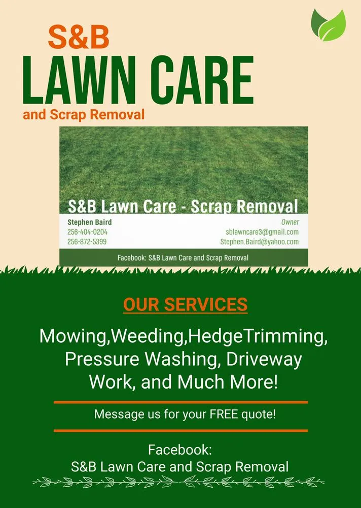 Local residential landscaping for beautiful yards across Sylacauga, AL - S&B Lawn Care and Scrap Removal
