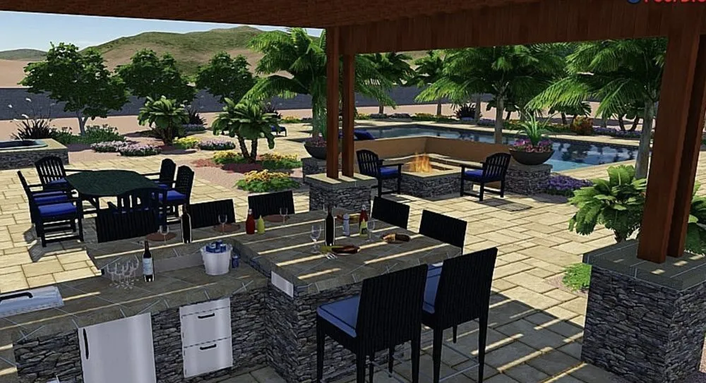 Expert lawn mowing service with custom design in North Las Vegas, NV by Scapes and Stones