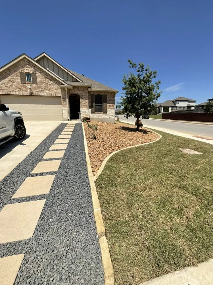 Custom lawn mowing service with custom design in Boerne, TX by Scenic Green Landscaping