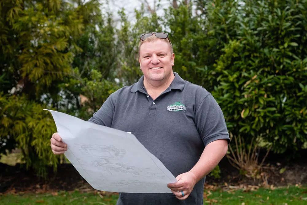 Professional landscape installation with custom design in Bellmore, NY by Scott Anderson Designs