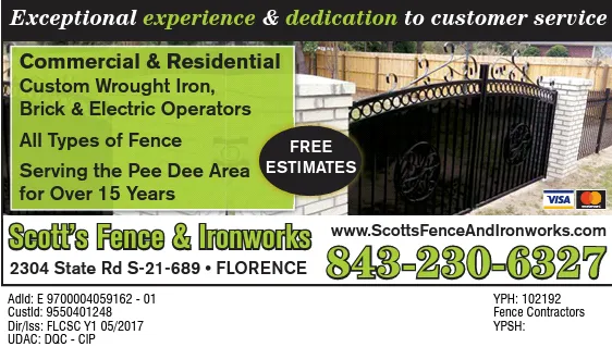 Custom landscape design for beautiful yards across Florence, SC - Scotts Fence and Ironworks
