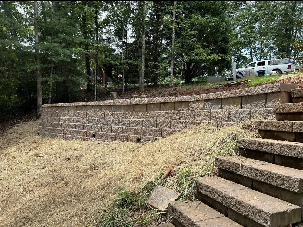 Custom landscape installation in Murphy, NC by Seabolts Services