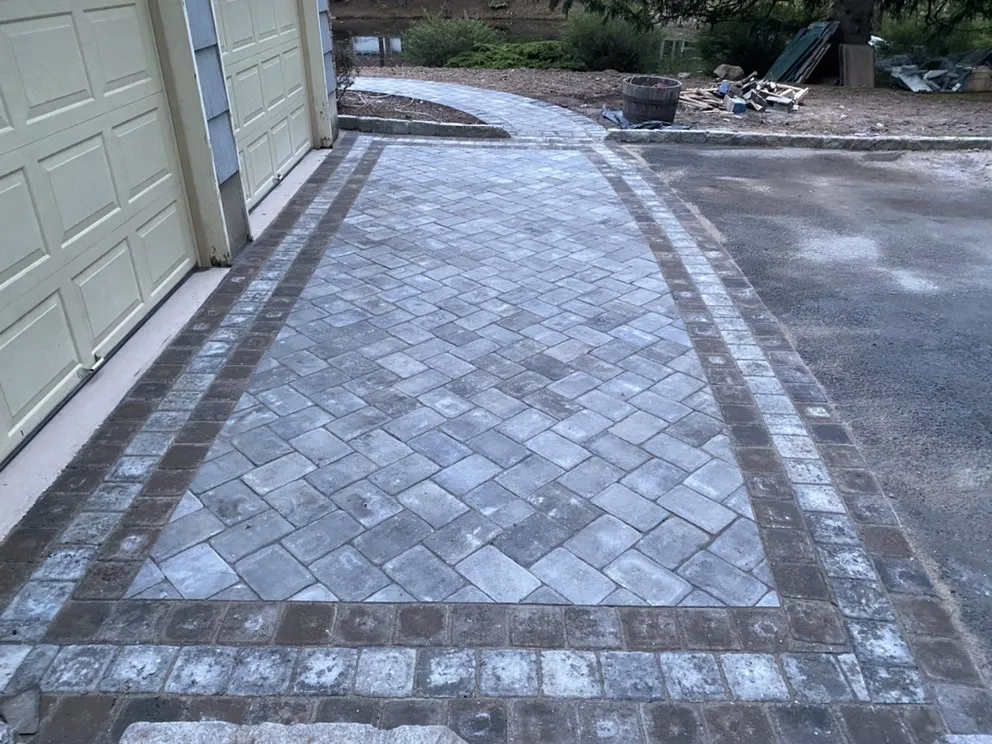 Custom lawn mowing service with custom design in Ramsey, NJ by Sebastian Construction