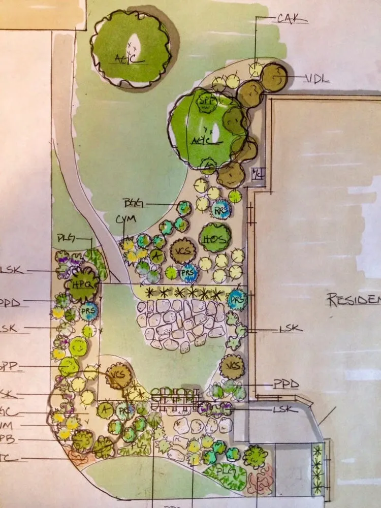 Custom landscape design in Elgin, IL - Selina Garden Design