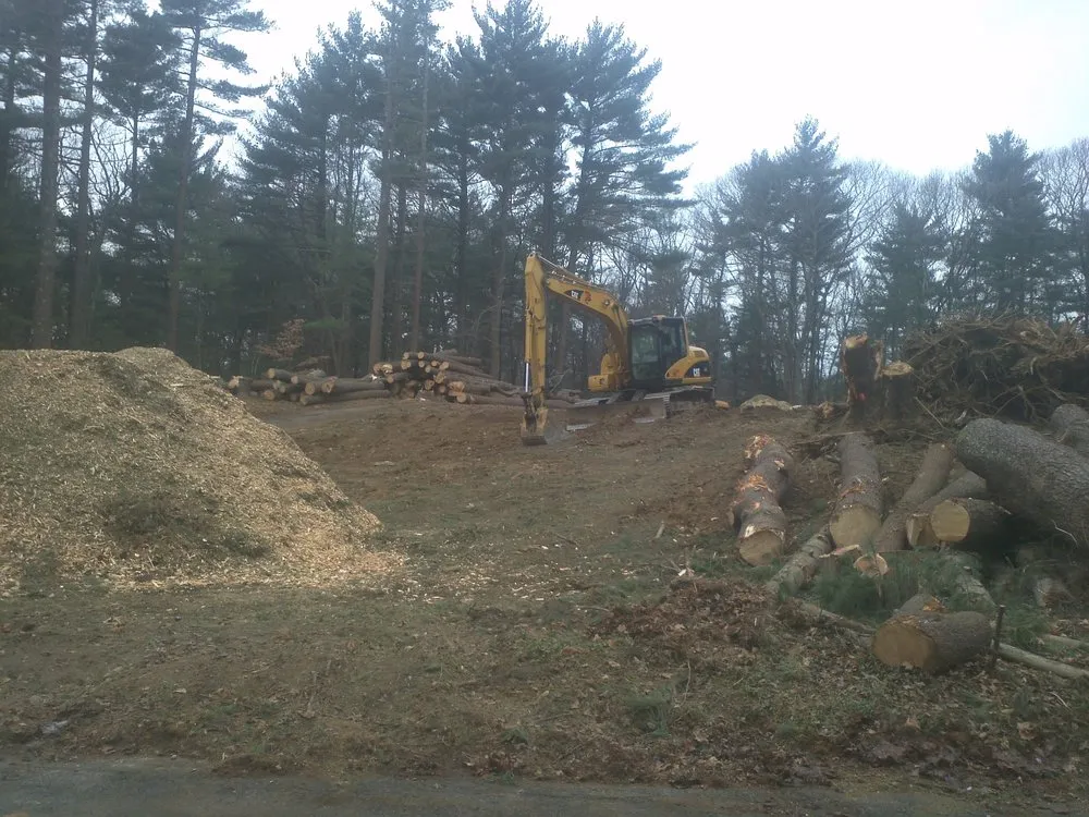 Professional yard maintenance with custom design in East Freetown, MA by SeMass Tree Service