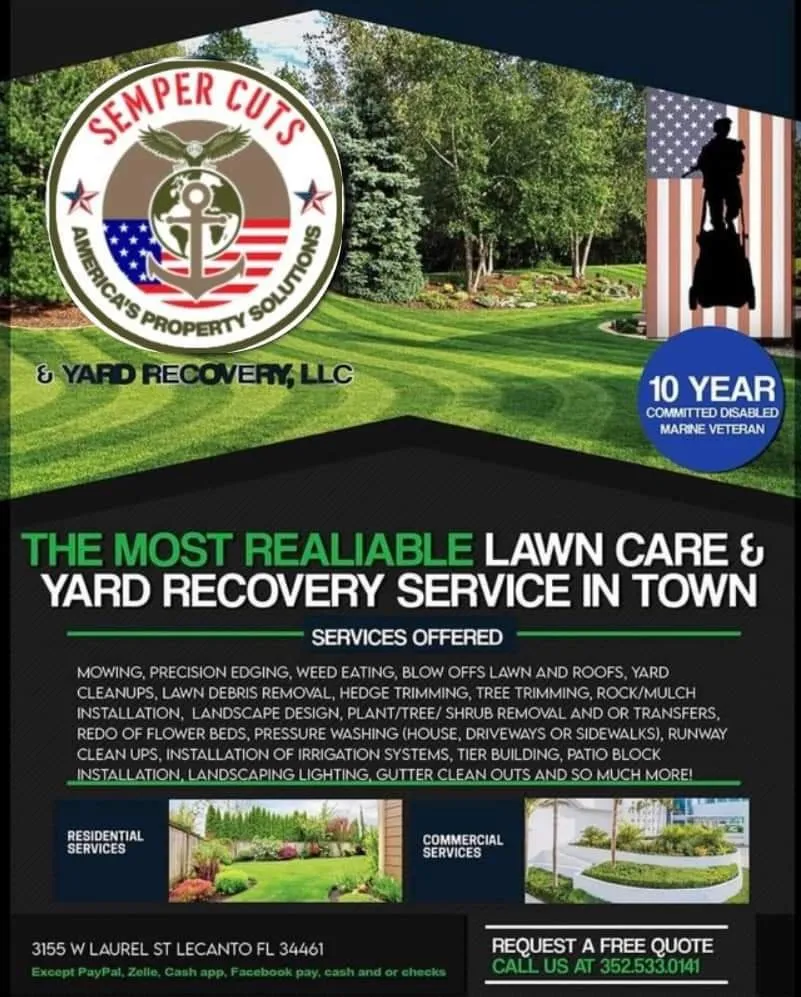 Top-rated landscape design experts serving Lecanto, FL - Semper Cuts Lawn Care Yard Recovery