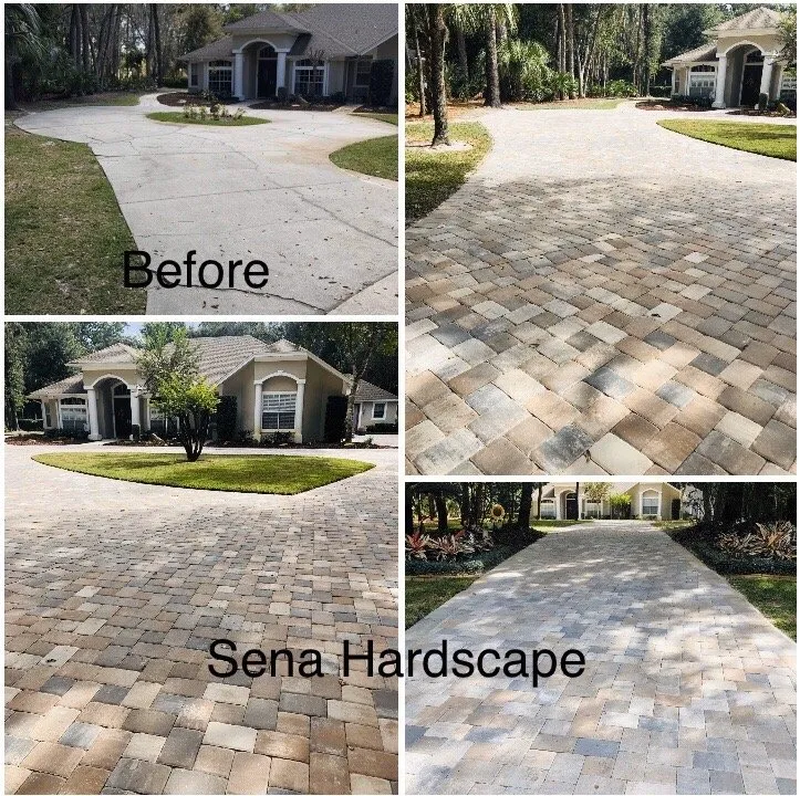 Professional lawn mowing service for residential properties in Sanford, FL by Sena Hardscape