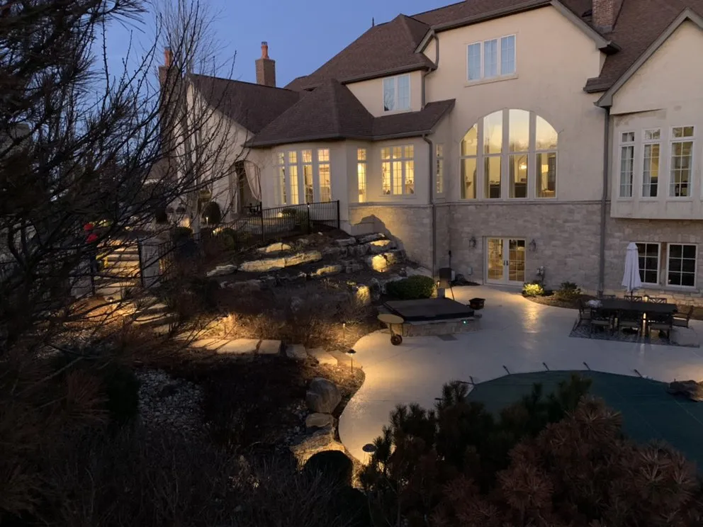 Affordable garden landscaping with custom design across Ballwin, MO - Serenity Landscape Lighting