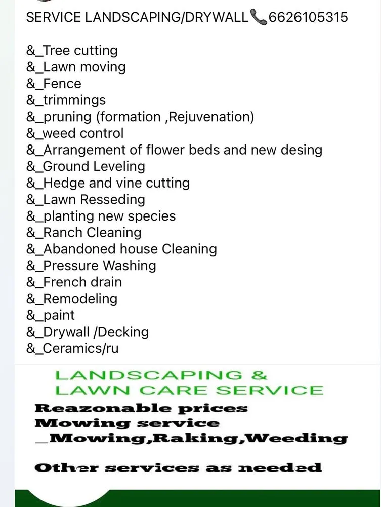 Professional lawn mowing service for outdoor upgrades in Tupelo, MS by Service Landscaping/Drywall