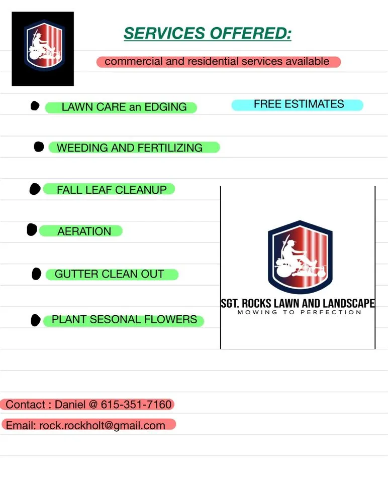 Professional lawn care service in Philadelphia, TN - Sgt. Rocks Lawn Care