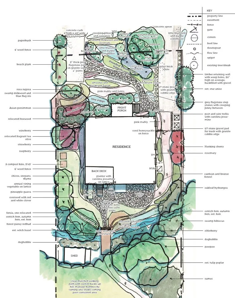 Affordable landscape design with custom design in Avondale Estates, GA by Shades of Green Permaculture