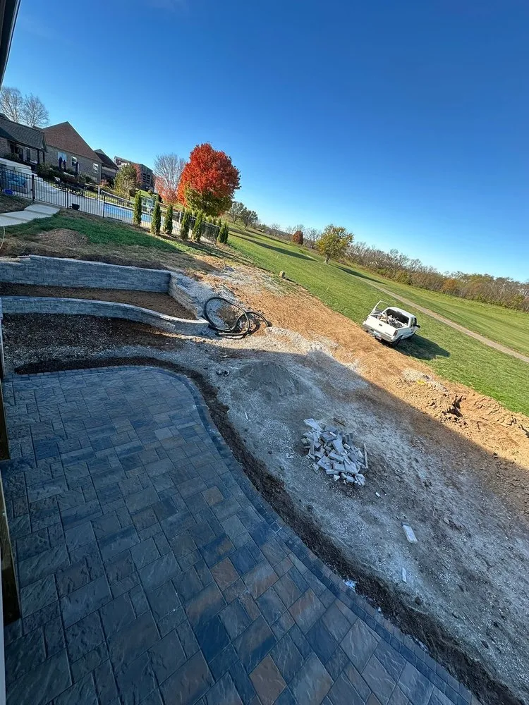 Professional yard cleanup service with custom design in Lexington, KY by Sharon's Hardscape & Landscape