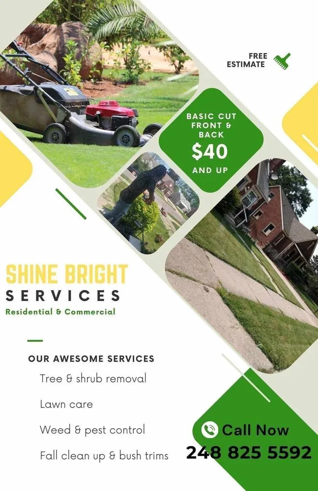 Top-rated lawn care service for residential properties in Pontiac, MI by Shine Bright Services