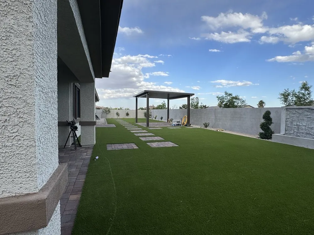 Trusted lawn care service for residential properties in Las Vegas, NV by Silverback Hardscape
