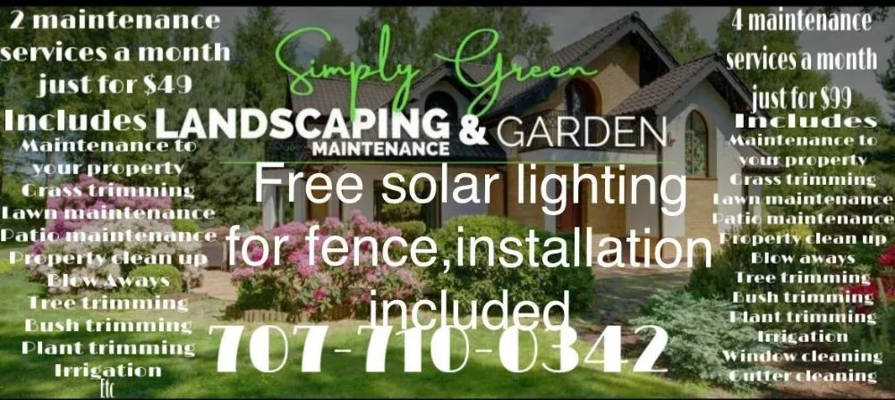 Custom lawn mowing service for homes in Santa Rosa, CA by Simply Green Services