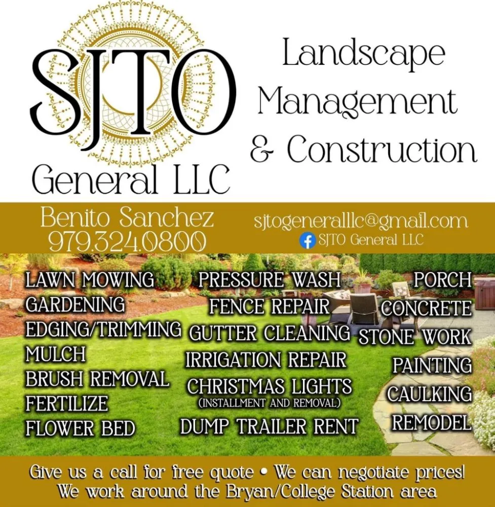 Reliable outdoor landscaping with custom design across Bryan, TX - SJTO General