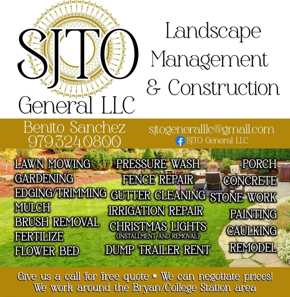 Local yard maintenance in Bryan, TX by SJTO General