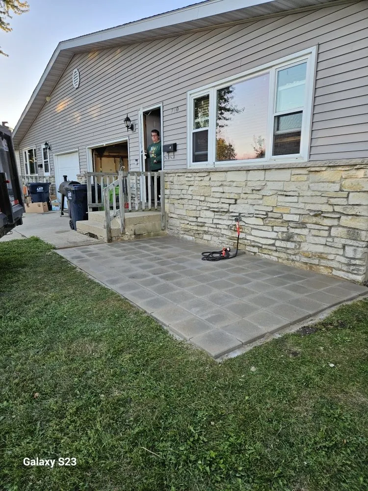 Custom lawn mowing service with custom design in Mayville, WI by SK Outdoor Services