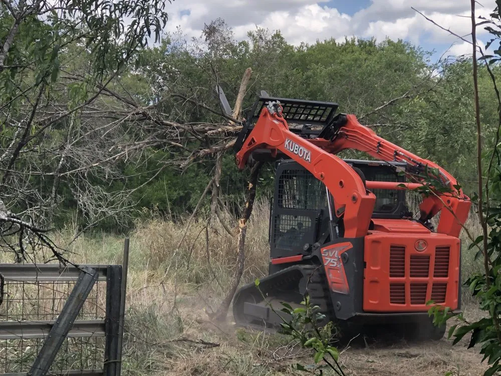 Affordable landscape installation in Goliad, TX by Skid-R-Done