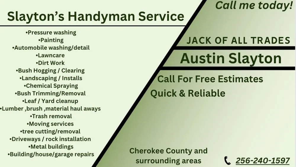 Trusted yard cleanup service experts serving Cedar Bluff, AL - Slayton’s Handyman Service