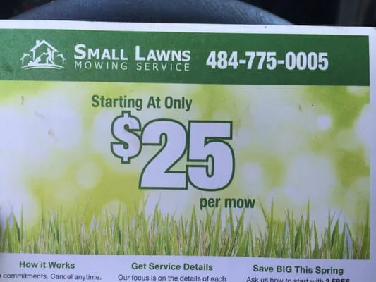 Small Lawns Mowing Service Logo