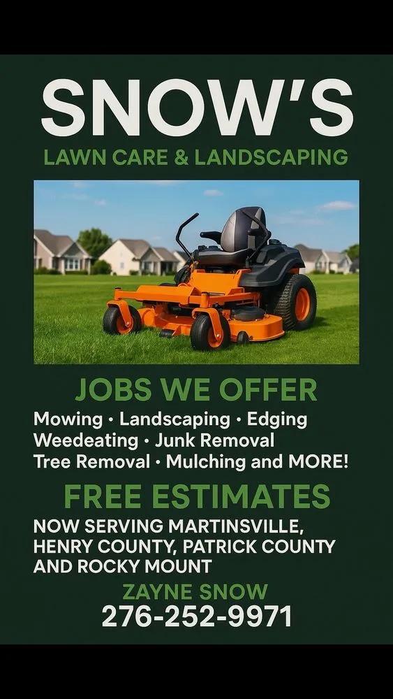 Top-rated yard cleanup service in Bassett Forks, VA - Snow's Lawn Care & Landscaping