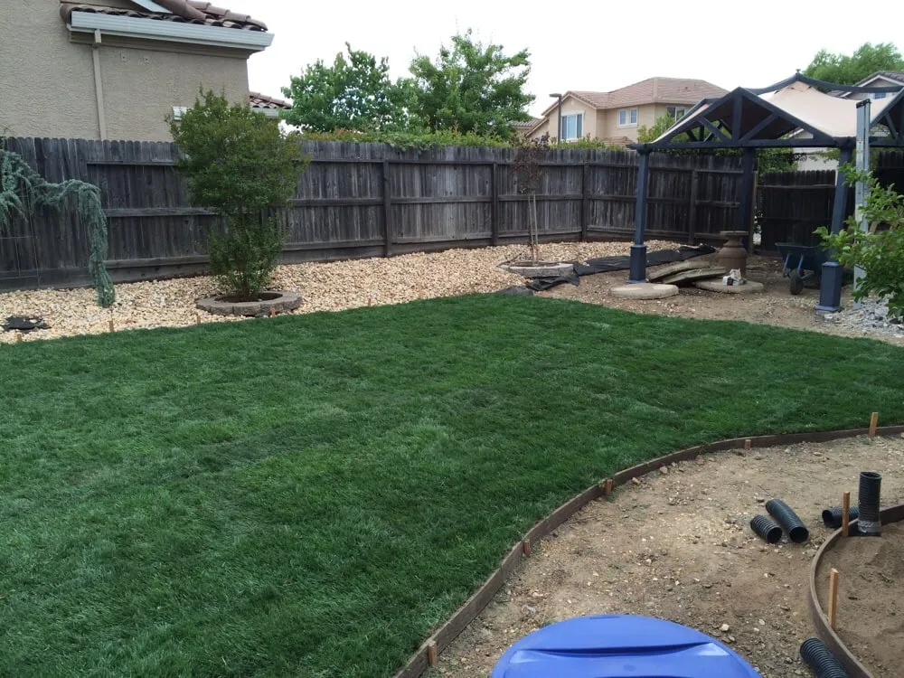 Local yard cleanup service with custom design in Elk Grove, CA by Sod Depot
