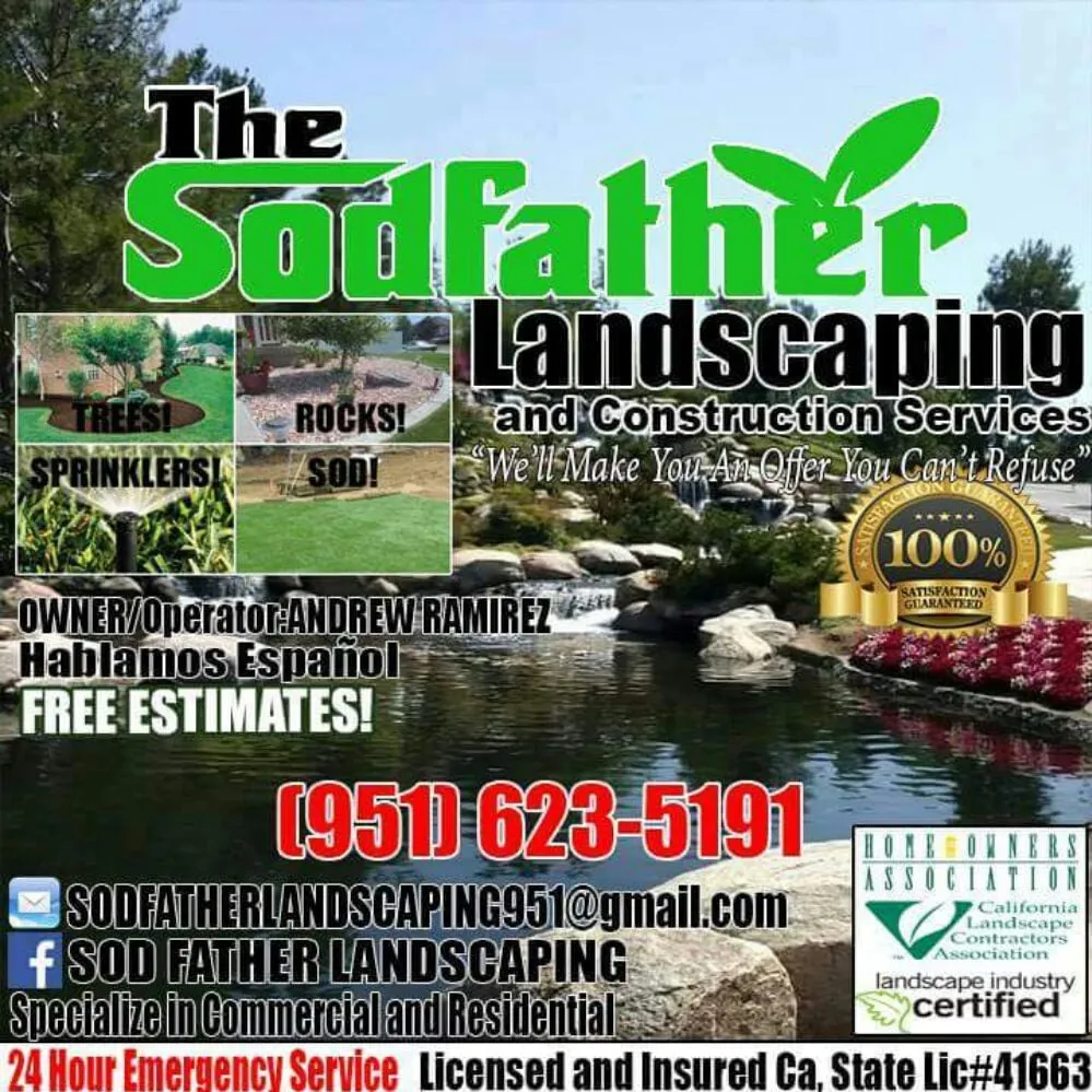 Local landscaping services with custom design in Hemet, CA by Sod Father Landscaping