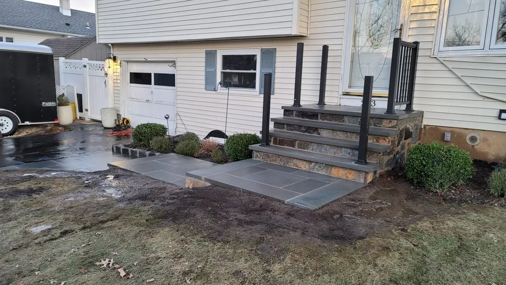 Affordable landscape installation with custom design in Trenton, NJ by Solid Gold Construction