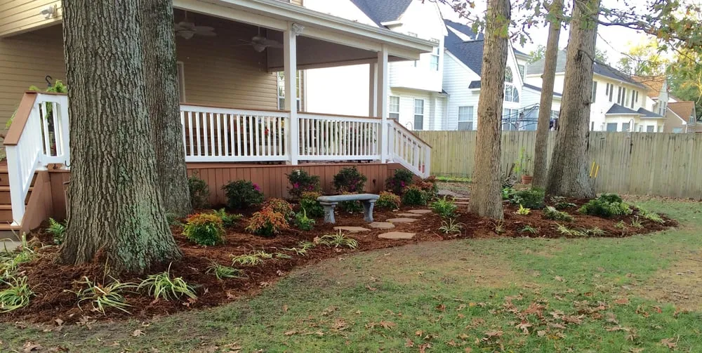 Custom landscape installation in Virginia Beach, VA by Solid Rock Lawn & Landscape