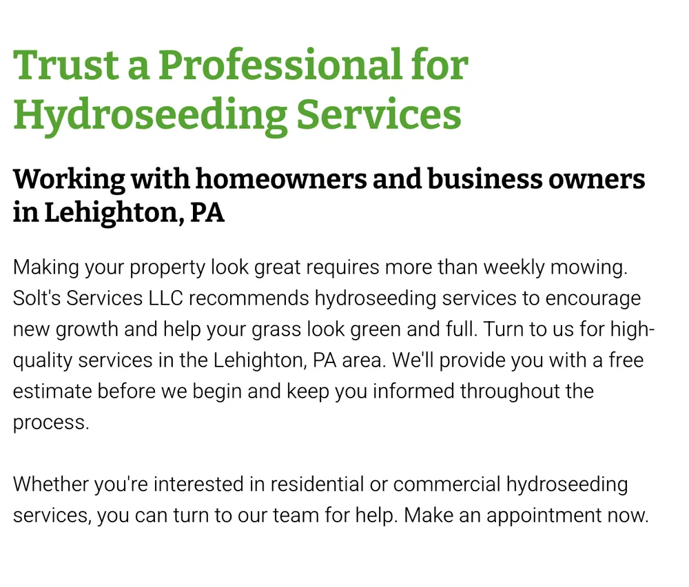 Local lawn care service in Lehighton, PA by Solt’s Services