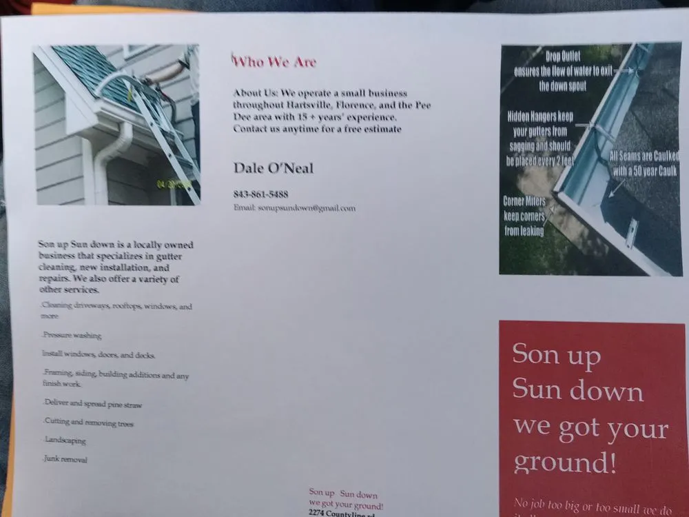 Expert yard maintenance experts serving Hartsville, SC - Son Up Sun Down