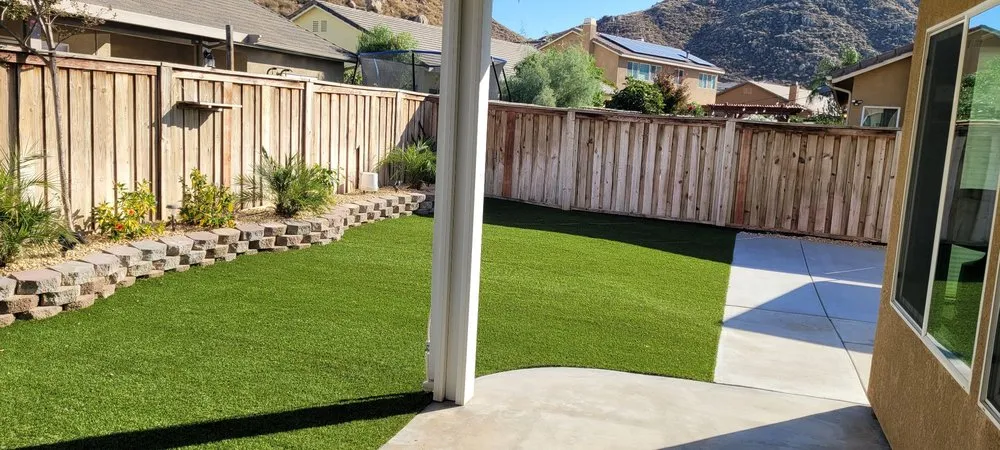 Custom landscape installation in Moreno Valley, CA - Sonoran turf