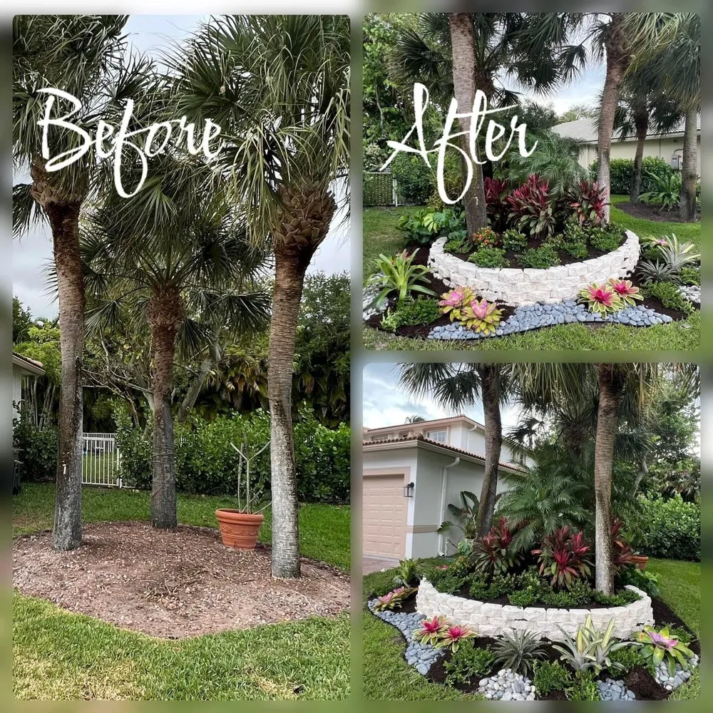 Professional landscape installation in Jupiter, FL by Sontay Lawn Care & Landscaping
