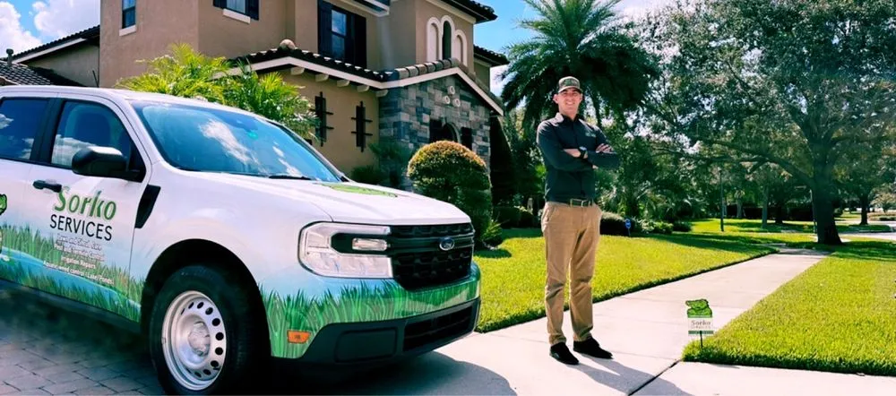 Trusted lawn mowing service for homes in Sanford, FL by Sorko Lawn and Pest Control