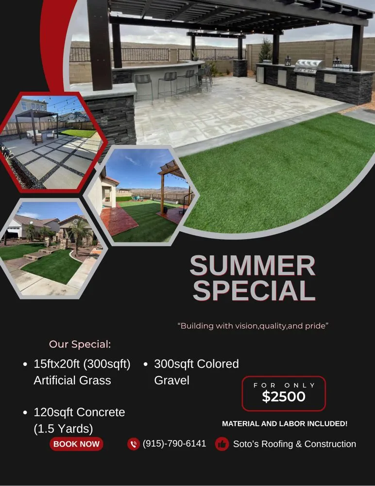 Custom lawn care service experts serving El Paso, TX - Soto’s Roofing & Construction