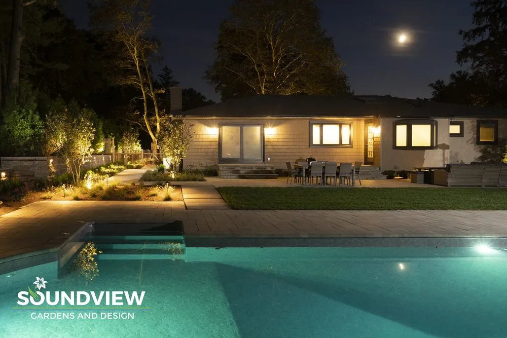 Custom landscape installation in Huntington, NY by Soundview Gardens and Design