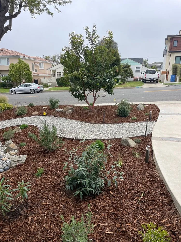 Custom garden landscaping for beautiful yards in Manhattan Beach, CA by South Bay Curb Appeal