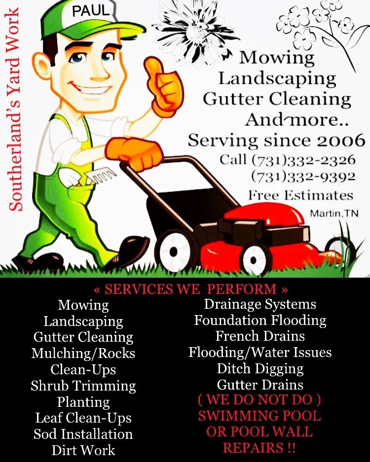 Local outdoor landscaping in Martin, TN by Southerland's Yard Work