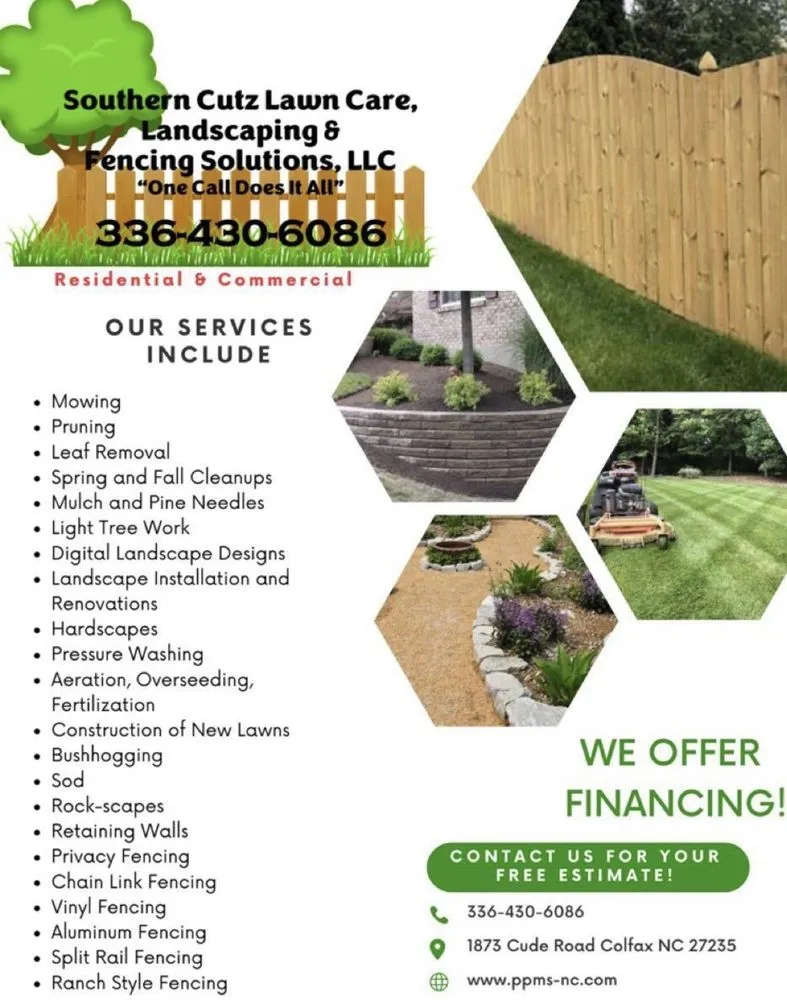 Professional lawn care service for beautiful yards across Colfax, NC - Southern Cutz Lawn Care, Landscaping & Fencing Solutions