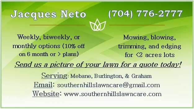 Custom lawn mowing service in Graham, NC by Southern Hills Lawn Care