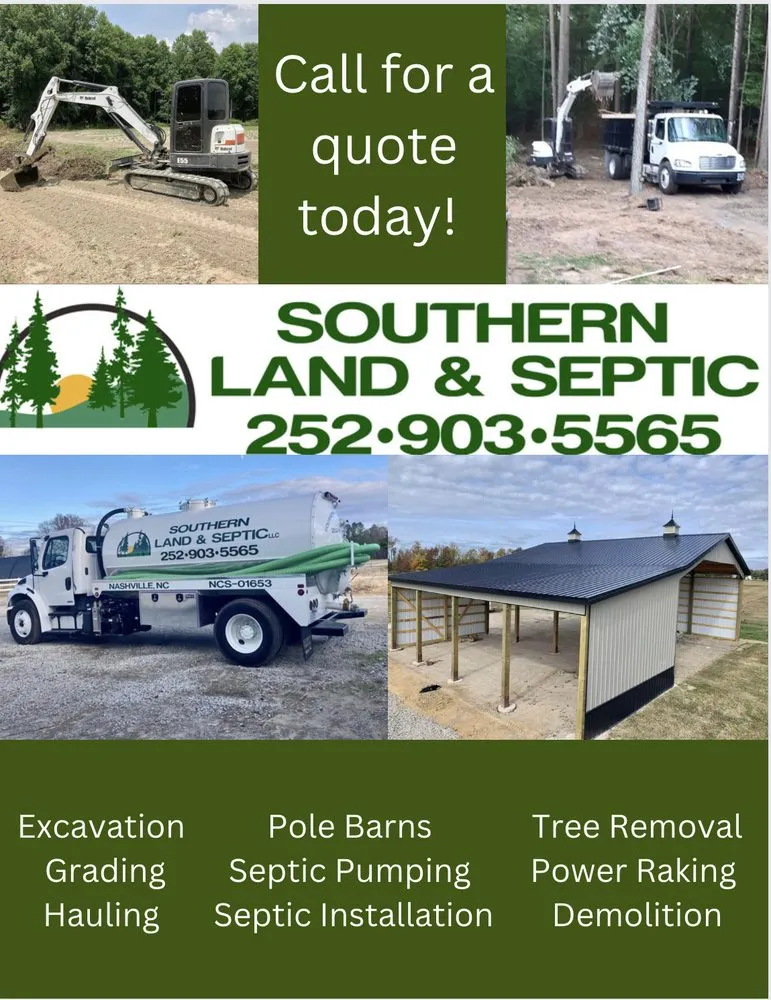 Professional yard cleanup service for beautiful yards in Nashville, NC by Southern Land and Septic