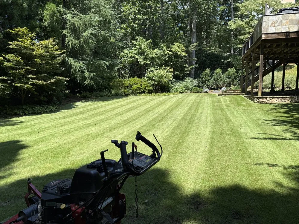 Custom lawn mowing service with custom design in Marietta, GA by Southern Outdoor Solutions