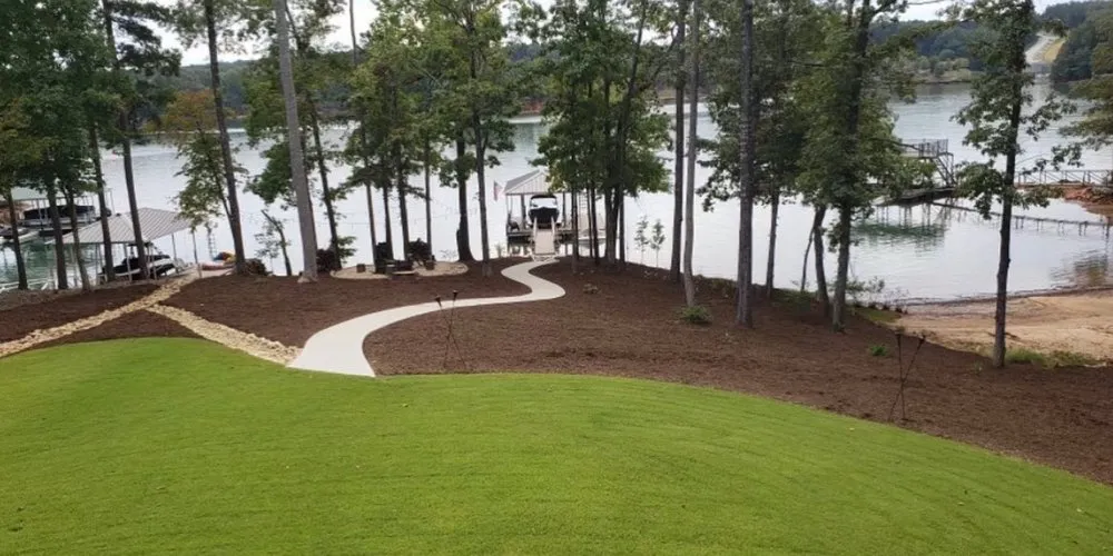 Professional landscape installation with custom design in Anderson, SC by Southern Proscapes