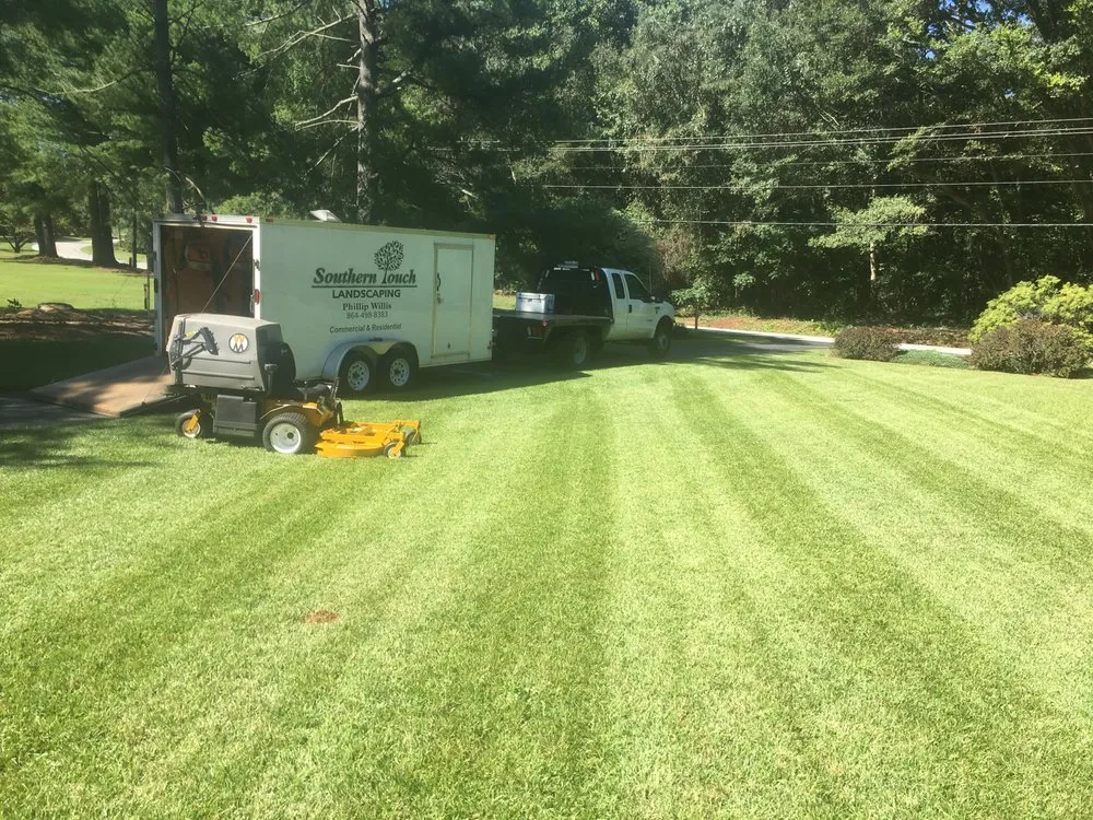 Professional landscape installation in Greenville, SC by Southern Touch Landscaping