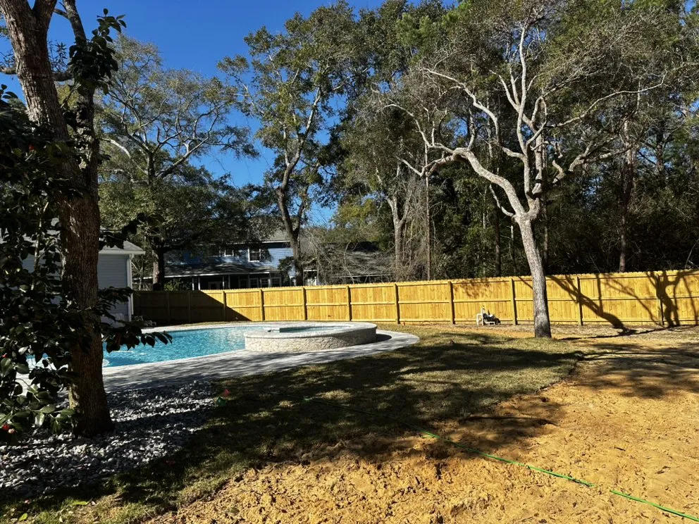 Custom landscape installation in Navarre, FL by Sp lawn care and landscaping