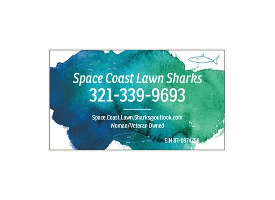 Space Coast Lawn Sharks Logo