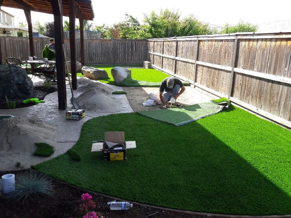 Custom lawn mowing service for outdoor upgrades in Roseville, CA by Spartan Landscape Development