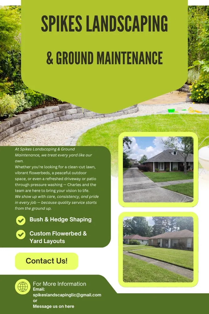 Trusted landscaping services in Central, LA by Spikes Landscaping & Ground Maintenance